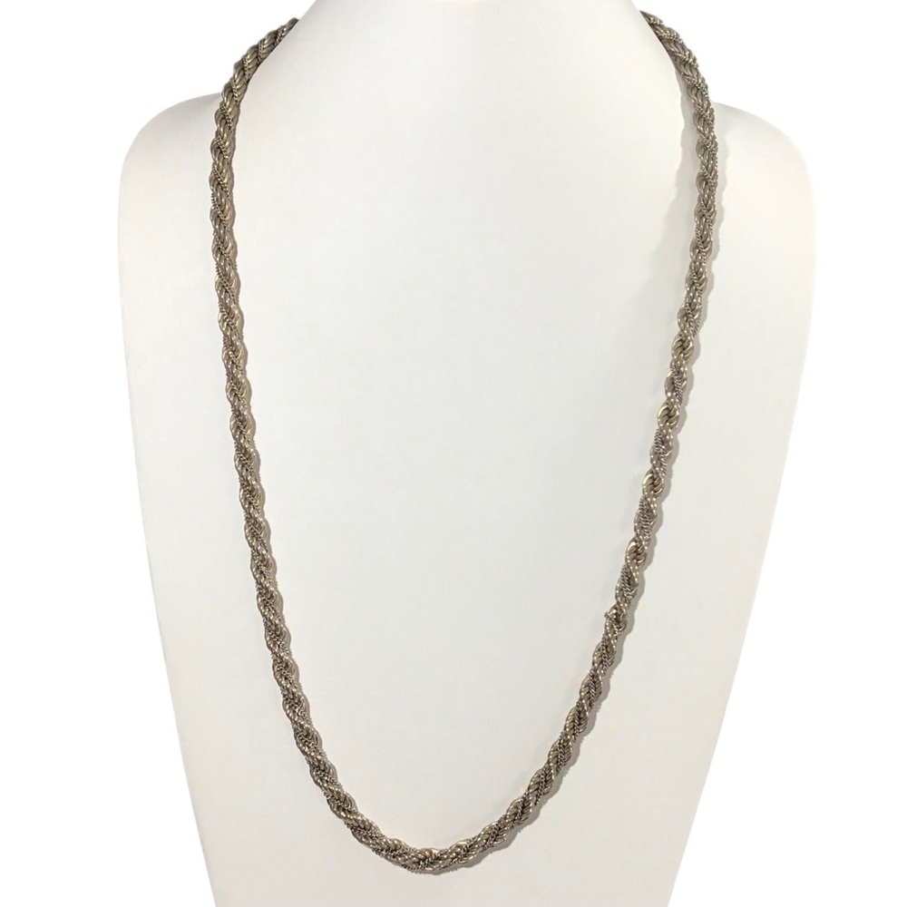 Rope Necklace Twisted Wrapped Chain Gold Silver Tone Jewelry